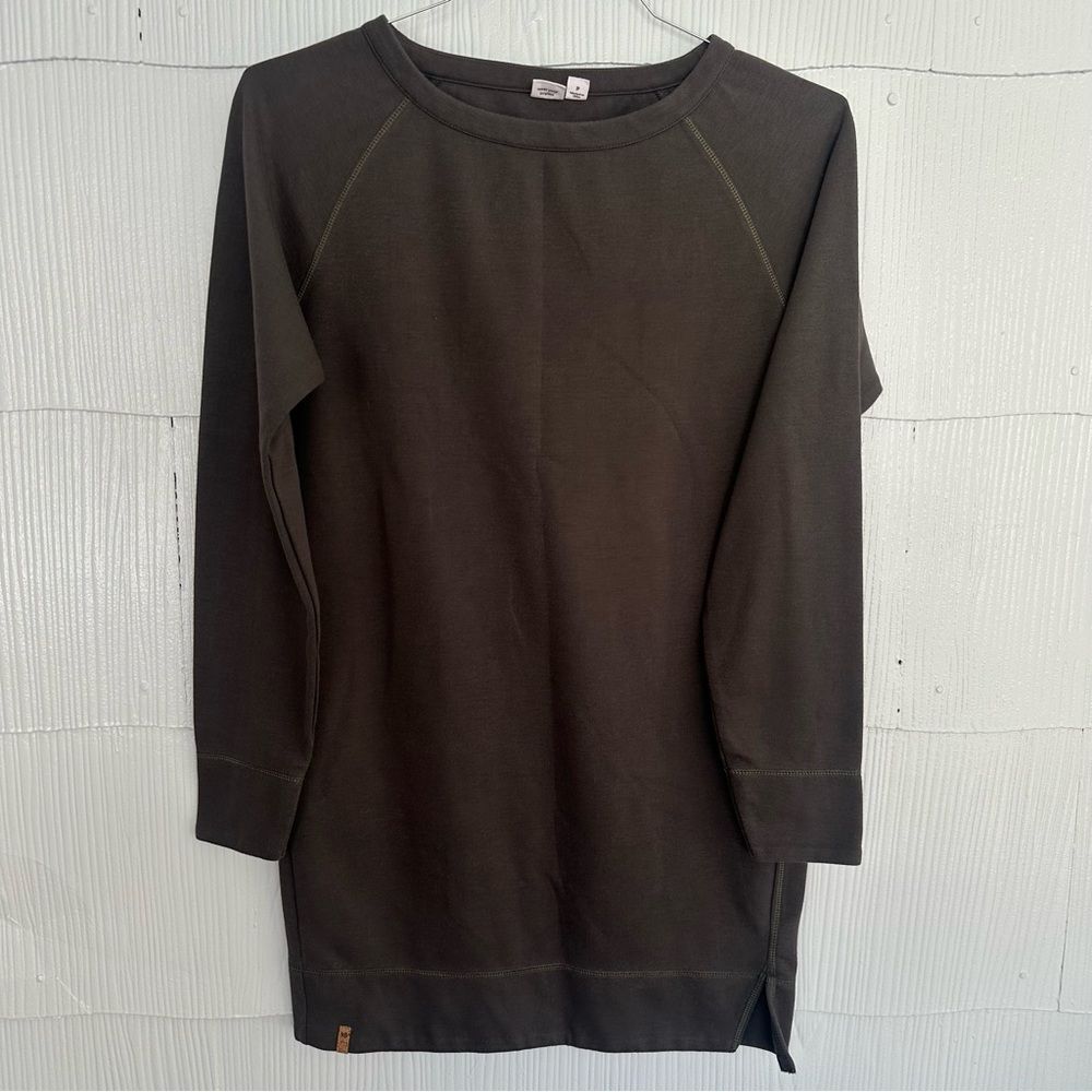 Tentree Gray Green Sweater Dress Women’s Long Sleeve Size Small Lightweight